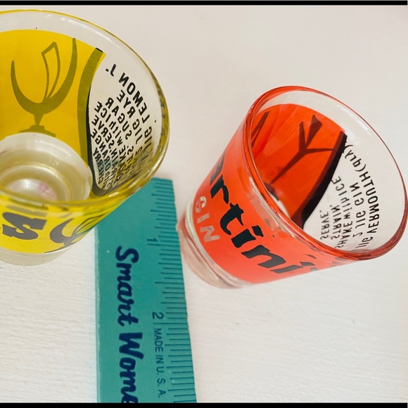 3 Vintage Martini 🍸& 🥃 Whiskey Sour Shot Glasses - Picture 10 of 16